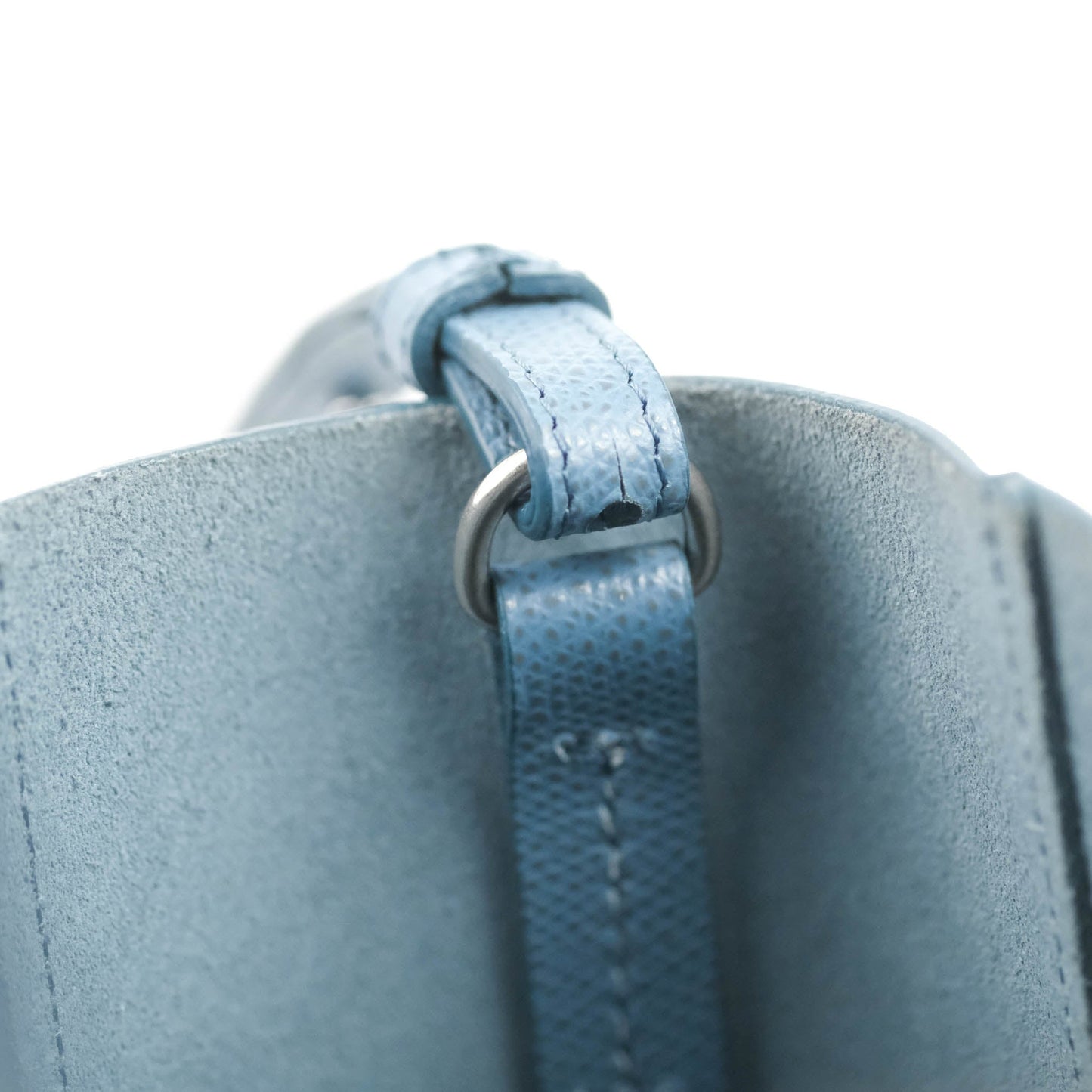 Celine Small Vertical Cabas Tote Grained Calfskin Blue Silver Hardware