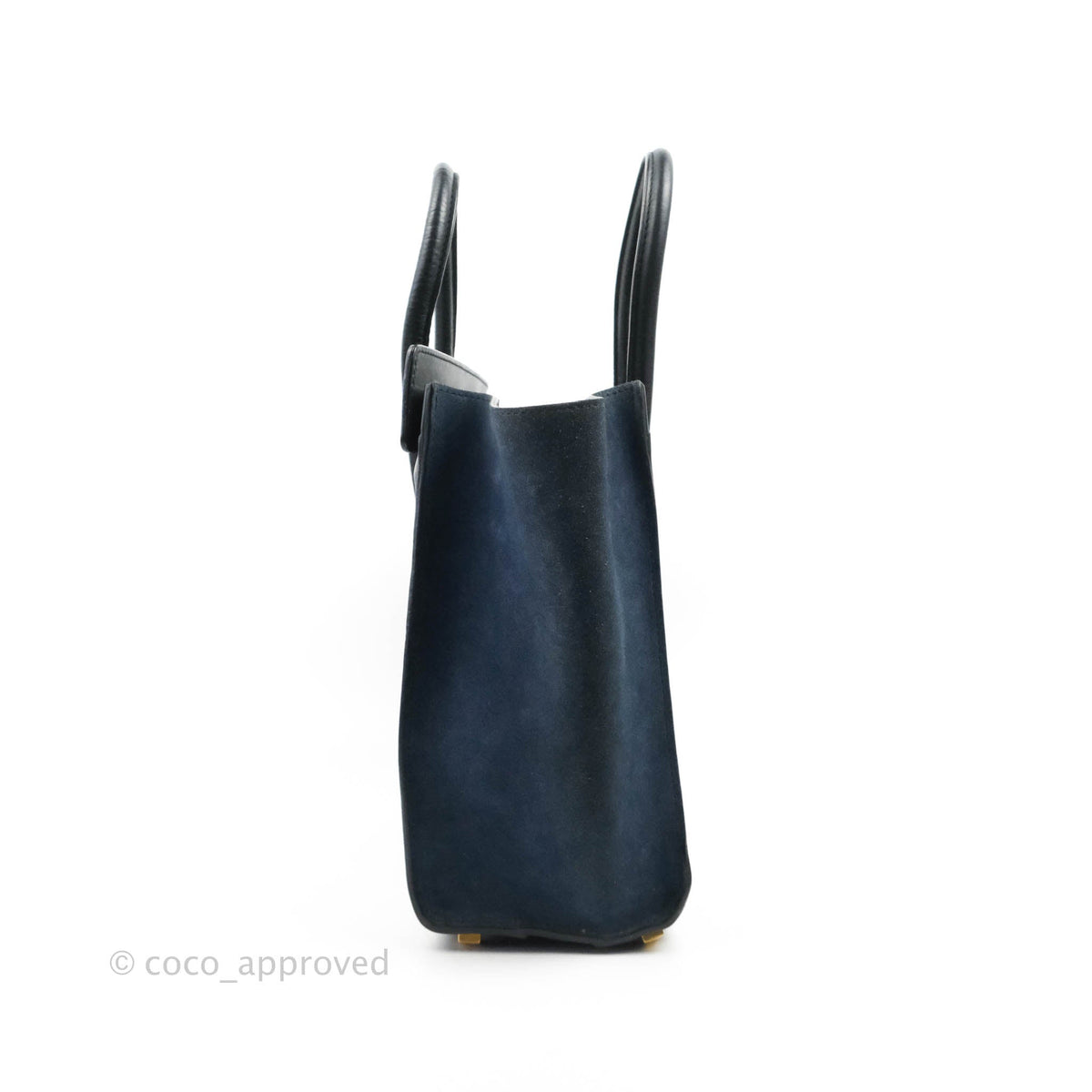 Celine Micro Luggage Bag Navy/Beige/Black Calfskin