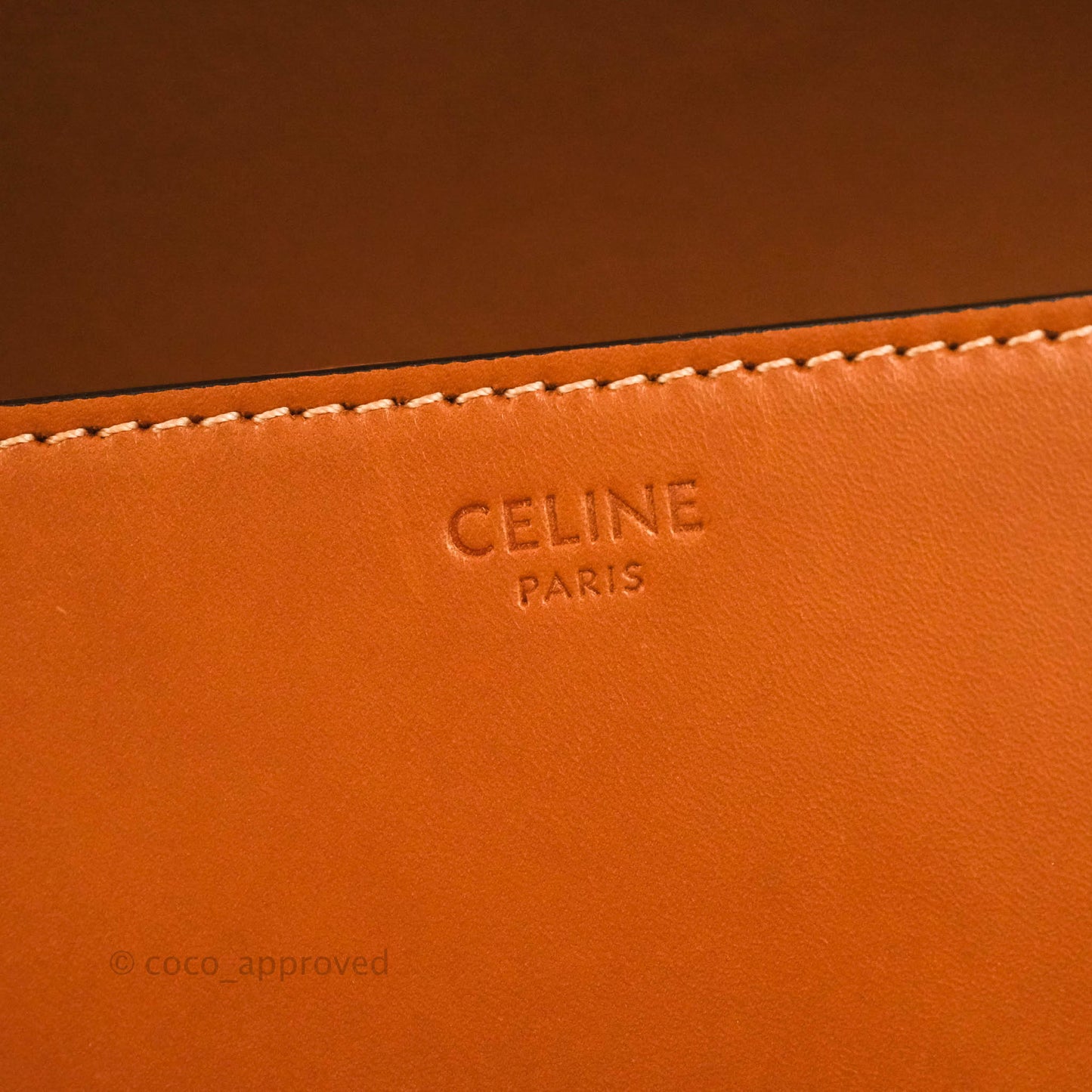 Celine Triomphe Shoulder Bag Tan Calfskin