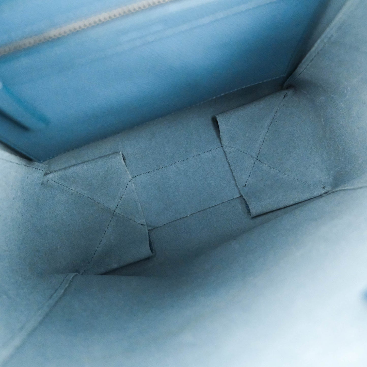 Celine Small Vertical Cabas Tote Grained Calfskin Blue Silver Hardware