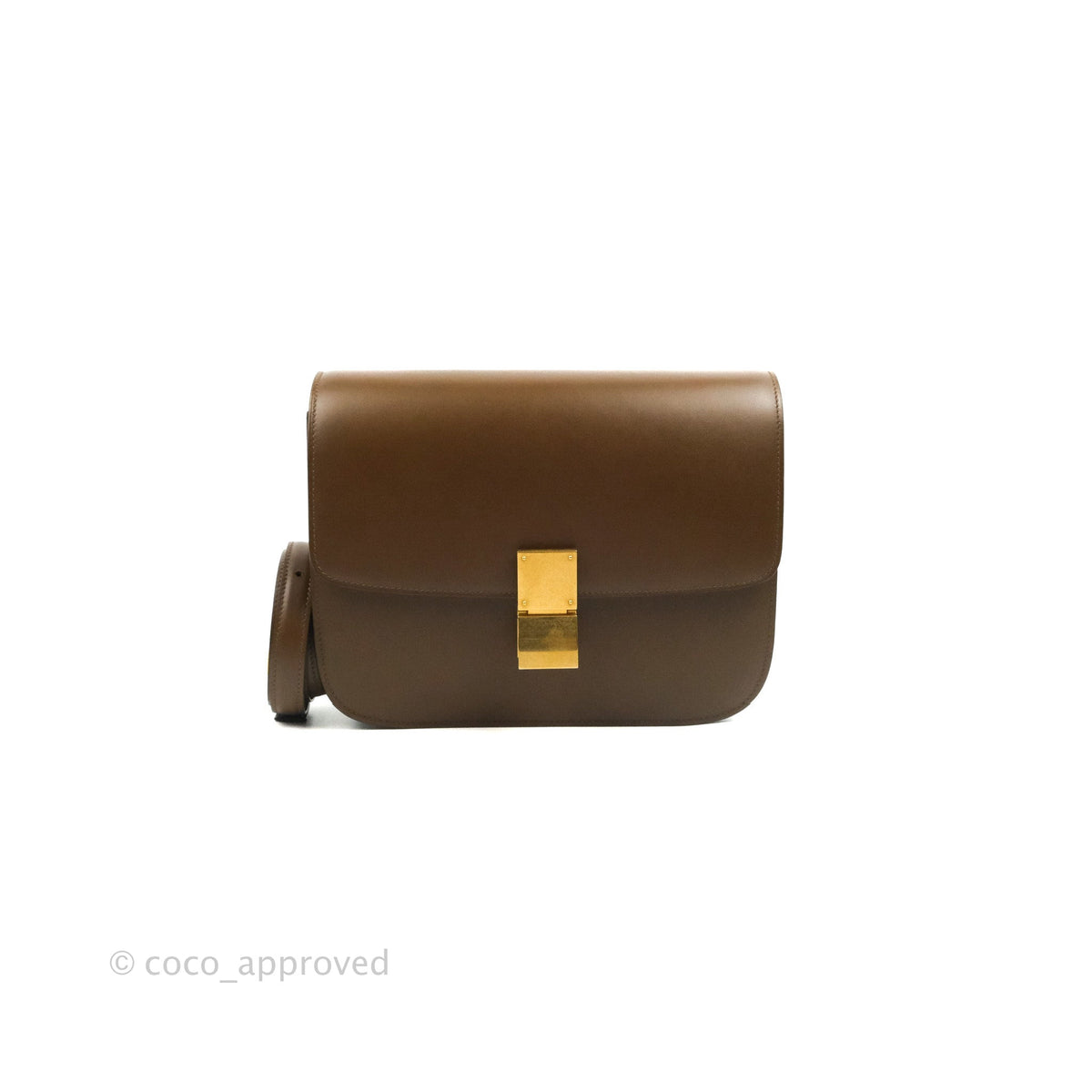 Celine Medium Classic Box Flap Caramel Smooth Calfskin