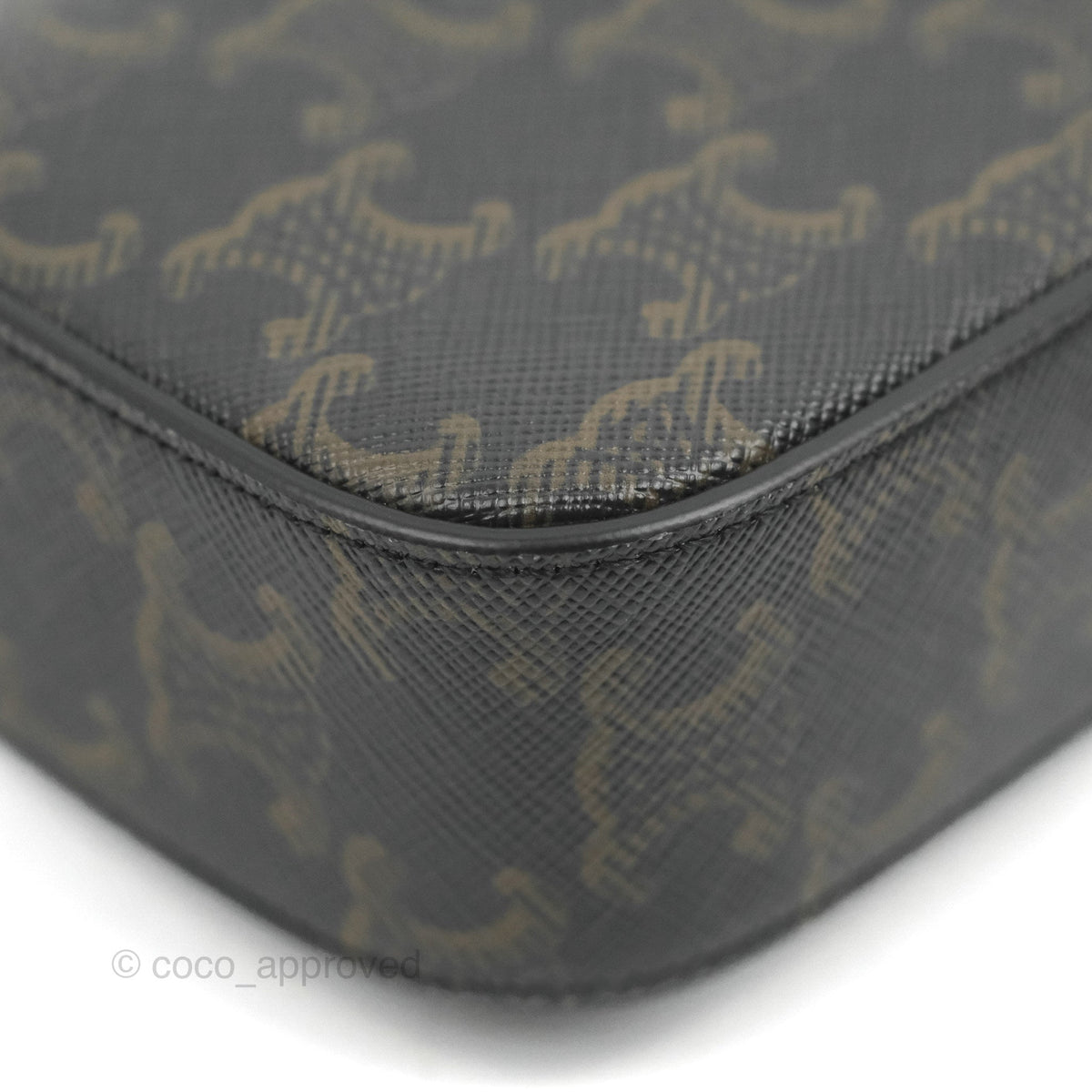 Celine Mini Triomphe Canvas Tan Calfskin