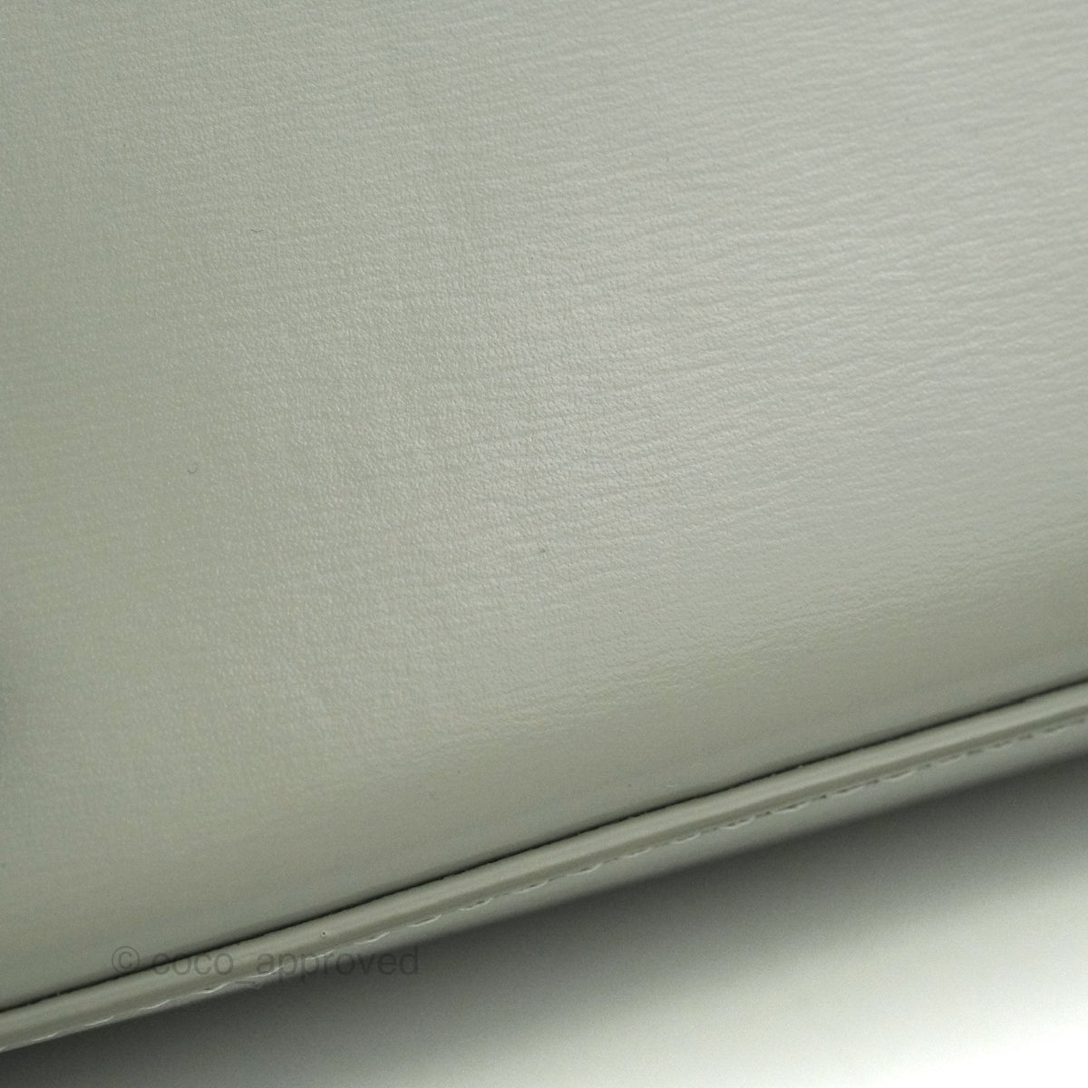 Celine Chain Shoulder Bag Pale Grey Shiny Calfskin