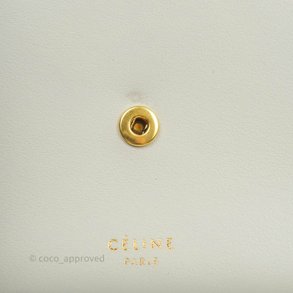Celine Multi Key Ring Coin Card Case Light Grey Calfskin