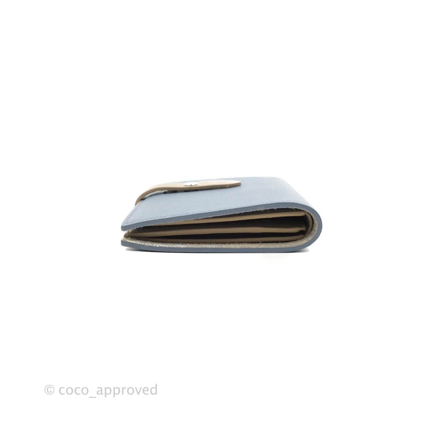 Celine Strap Medium Wallet Grained Leather Blue/Taupe