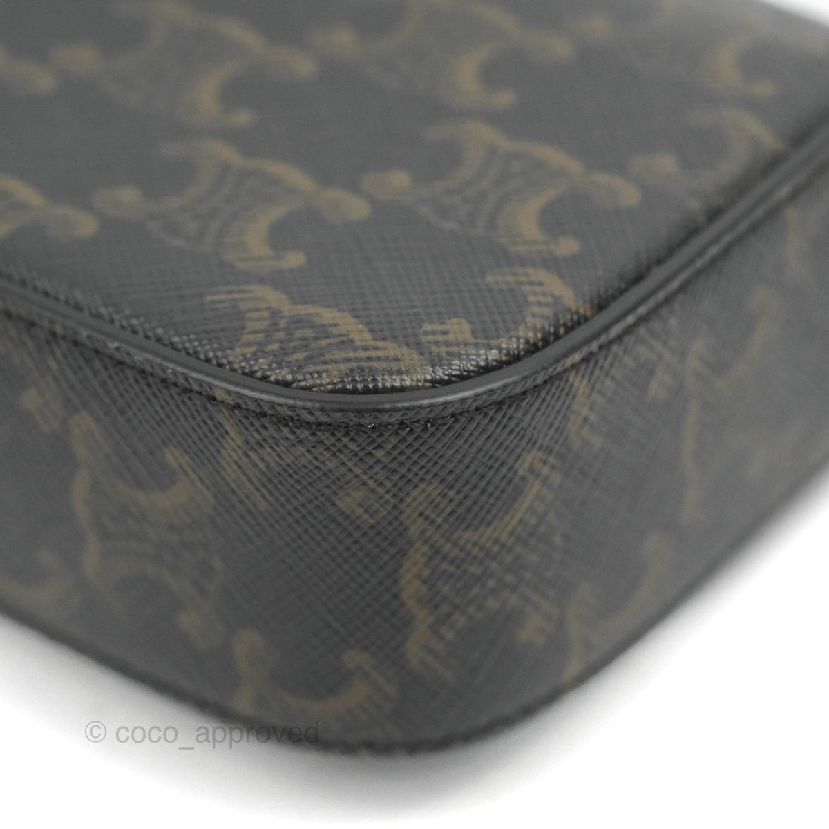Celine Mini Triomphe Canvas Tan Calfskin