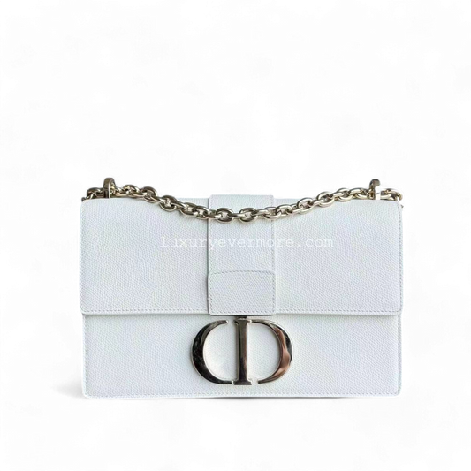 30 Montaigne East West Grained Calfskin Cream White Golden Hardware