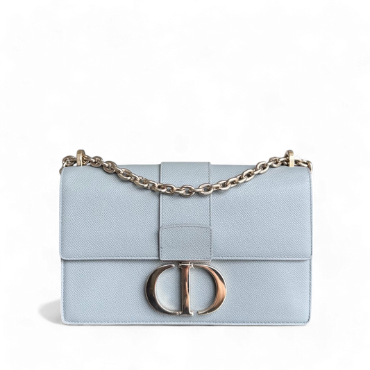 Dior 30 Montaigne - Grained Calfskin Grey Gray Gold Hardware