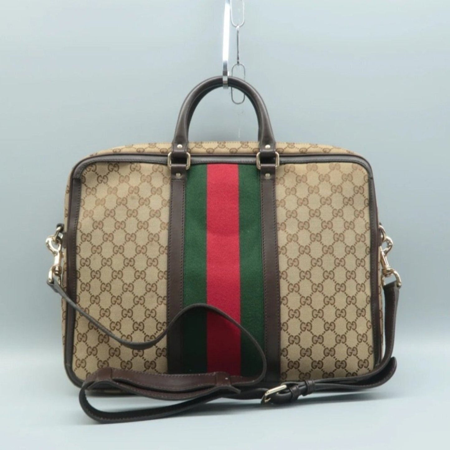 GUCCI  Brown Cloth Satchel Bag