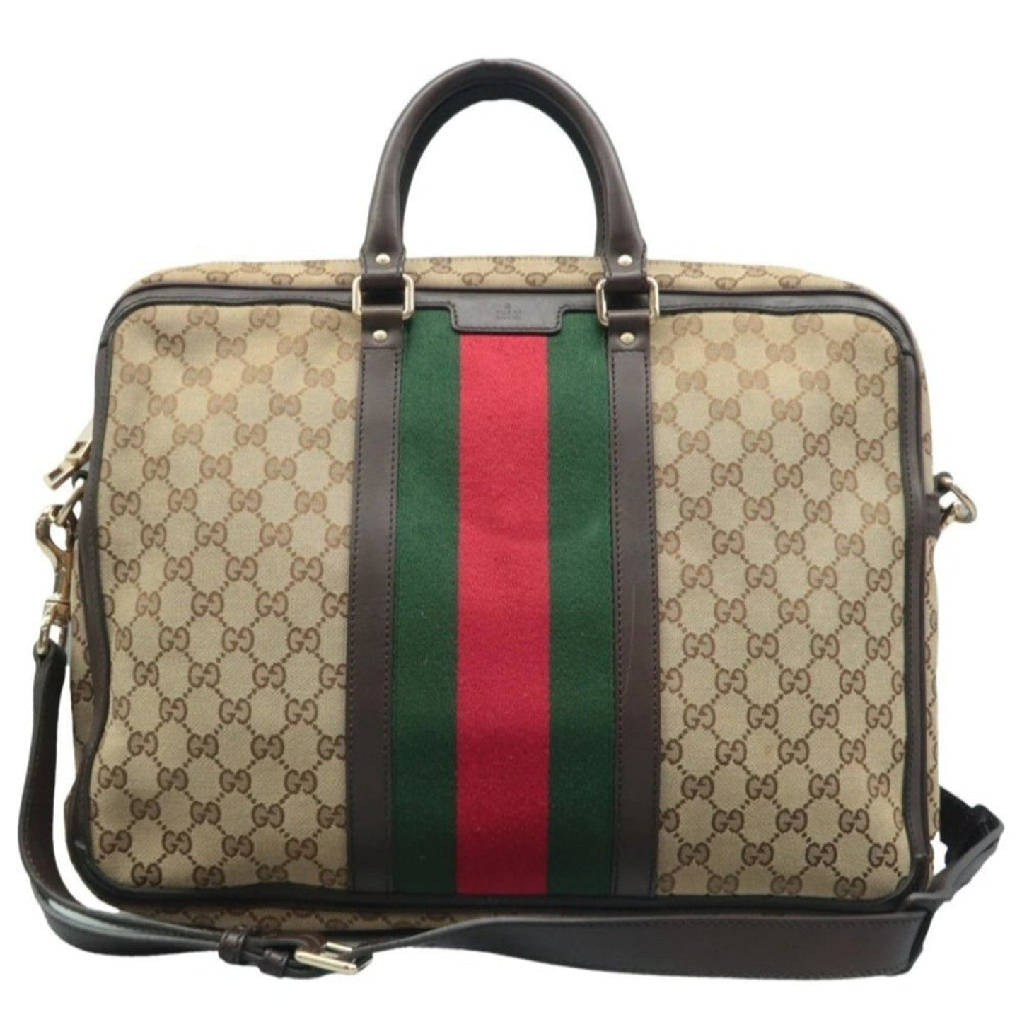 GUCCI  Brown Cloth Satchel Bag