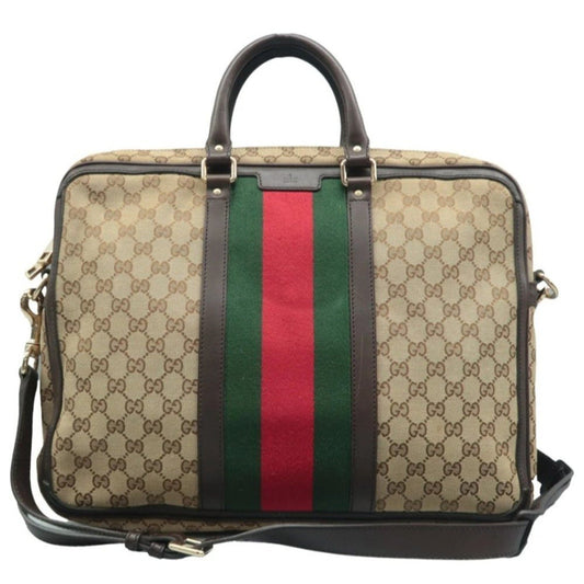GUCCI  Brown Cloth Satchel Bag