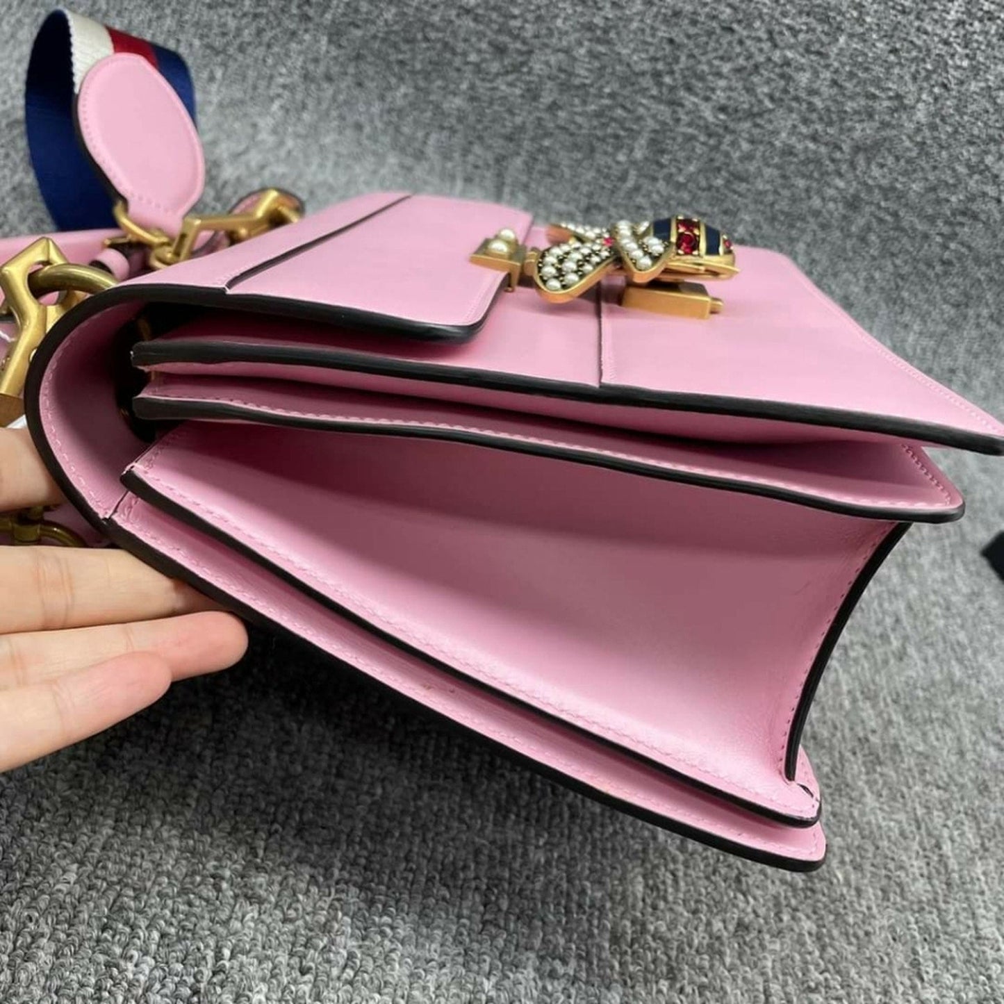 GUCCI Queen Margaret Multicolor Leather Satchel