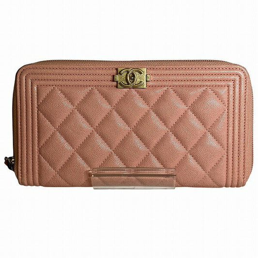 Chanel Boy Chanel Caviar Skin Long Wallet