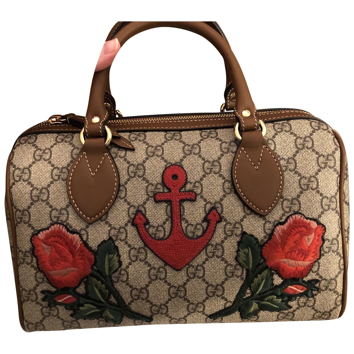 Gucci boston multicolour cloth handbag