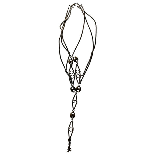 Gucci icon gold metal long necklaces