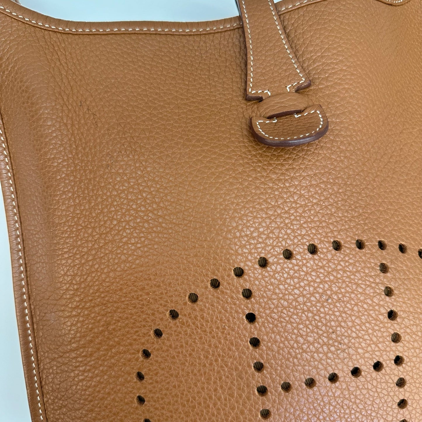 Hermes Evelyne II PM Tan Silver Hardware Bag