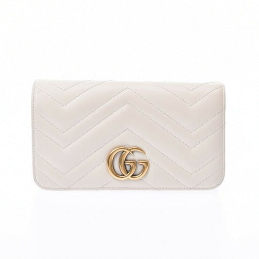 Gucci marmont white leather handbag