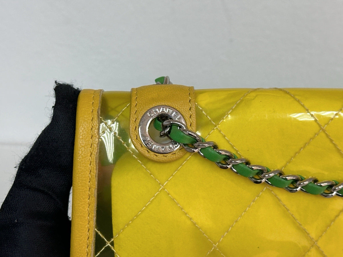 Chanel Yellow Coco Splash PVC Small Flap Bag holo 2589