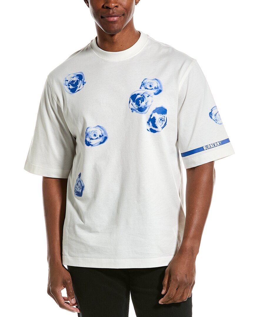 Burberry Rose Print T-Shirt Regular S White