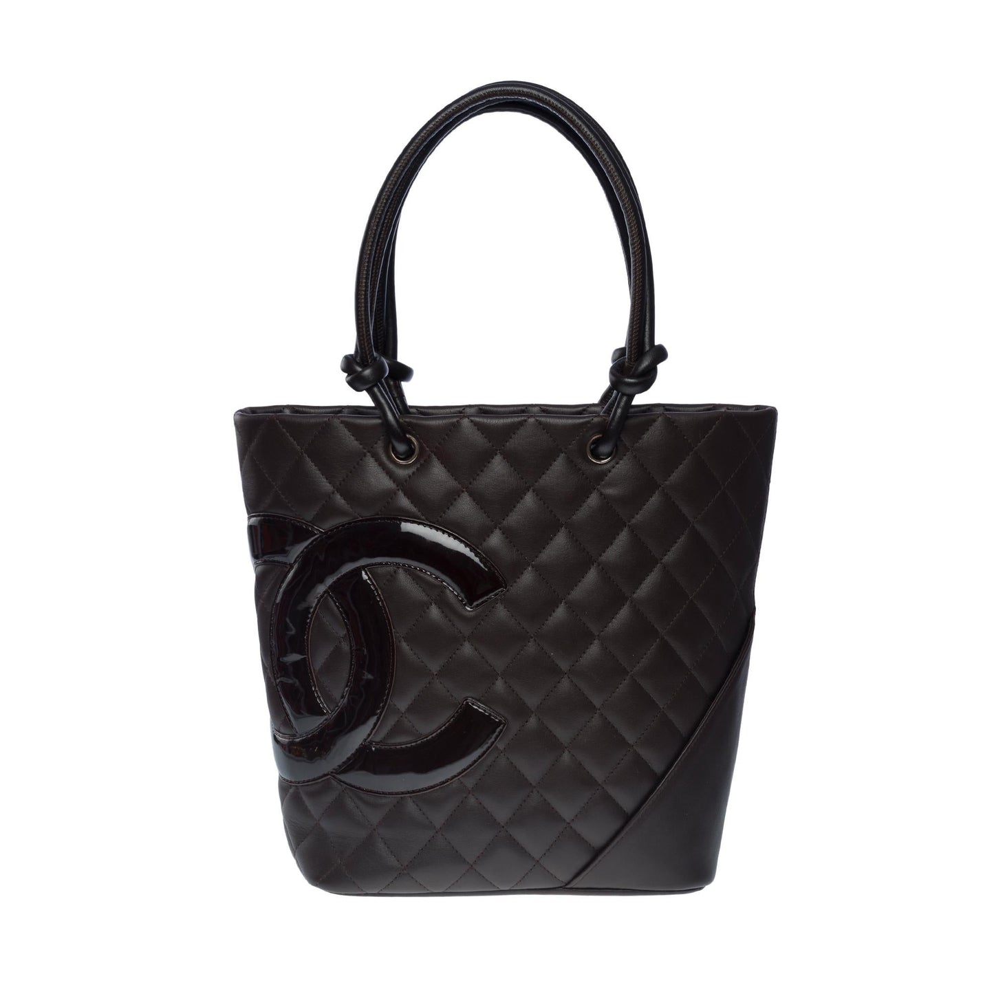 CHANEL Gorgeous Cambon Tote bag in brown quilted lambskin leather, SHW