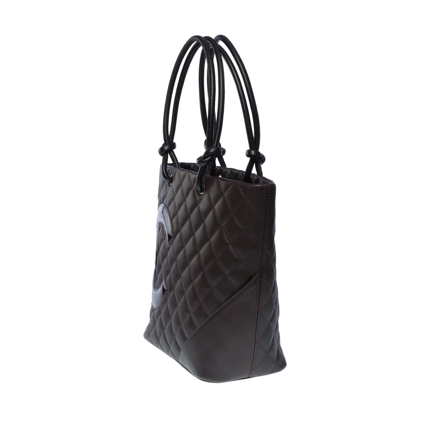 Top Quality Chanel Gorgeous Cambon Tote bag in brown quilted lambskin leather, SHW