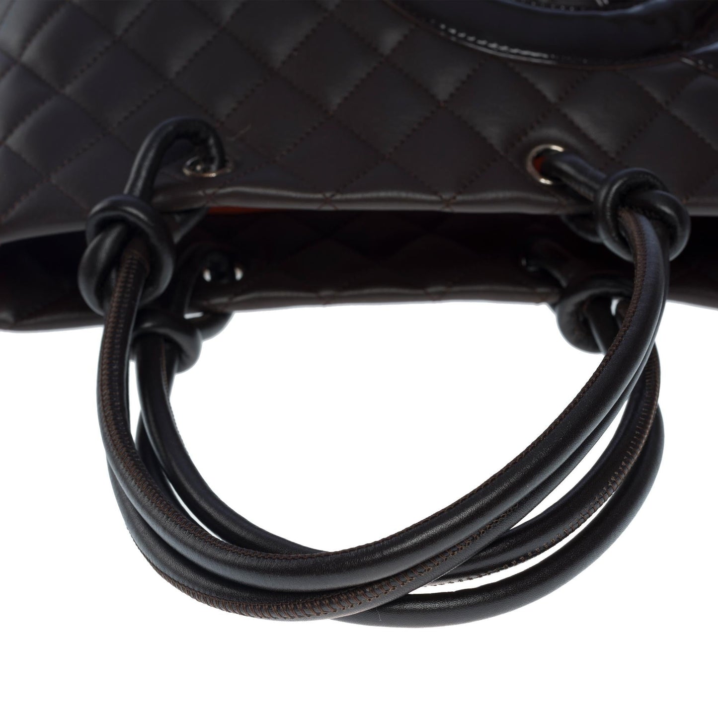 Top Quality Chanel Gorgeous Cambon Tote bag in brown quilted lambskin leather, SHW