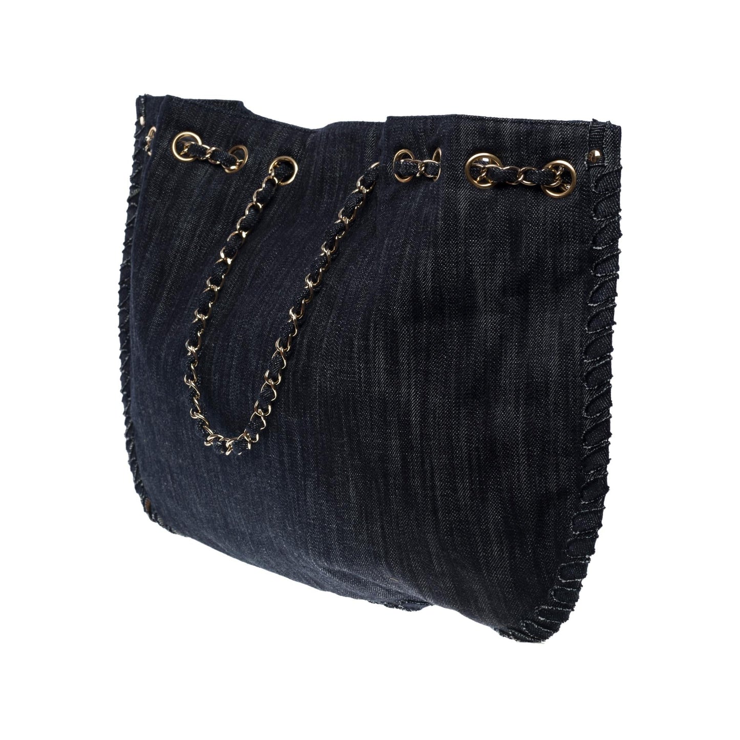 Top Quality Chanel Collector "Airplane Rainbow" Tote bag in Blue Denim, SHW
