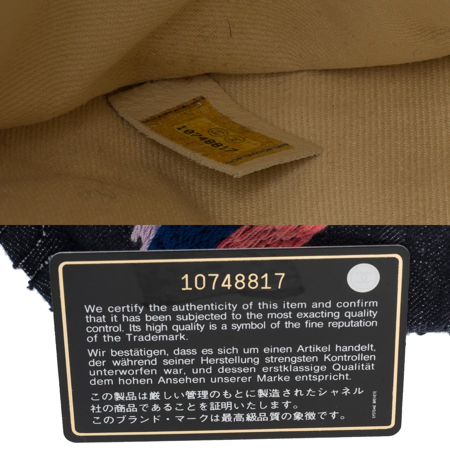 Top Quality Chanel Collector "Airplane Rainbow" Tote bag in Blue Denim, SHW