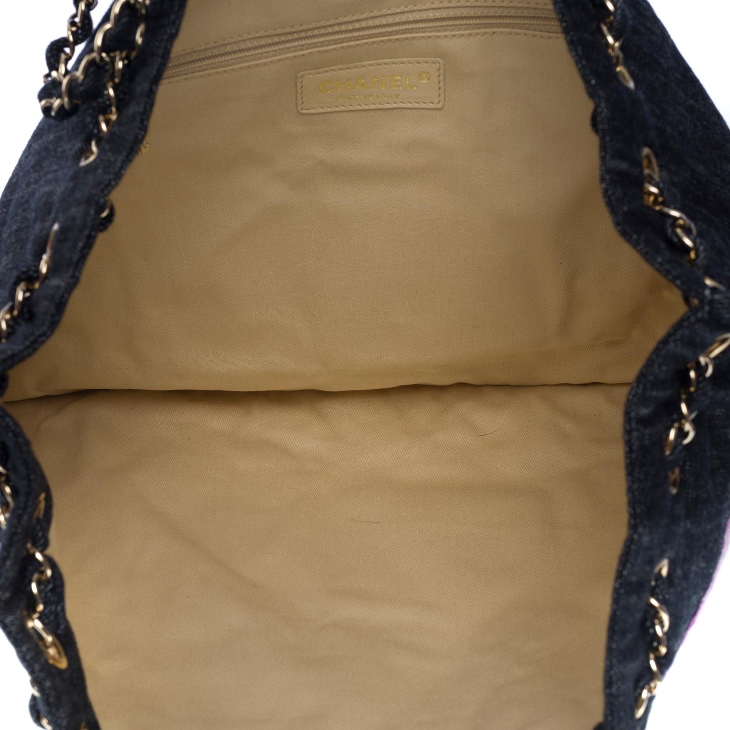 Top Quality Chanel Collector "Airplane Rainbow" Tote bag in Blue Denim, SHW