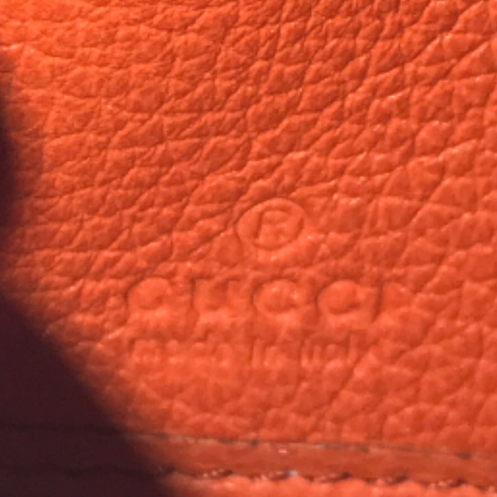 GUCCI Long Wallet Purse 658691 525040 leather Orange Round zip Embossed logo mens(Unisex) Used