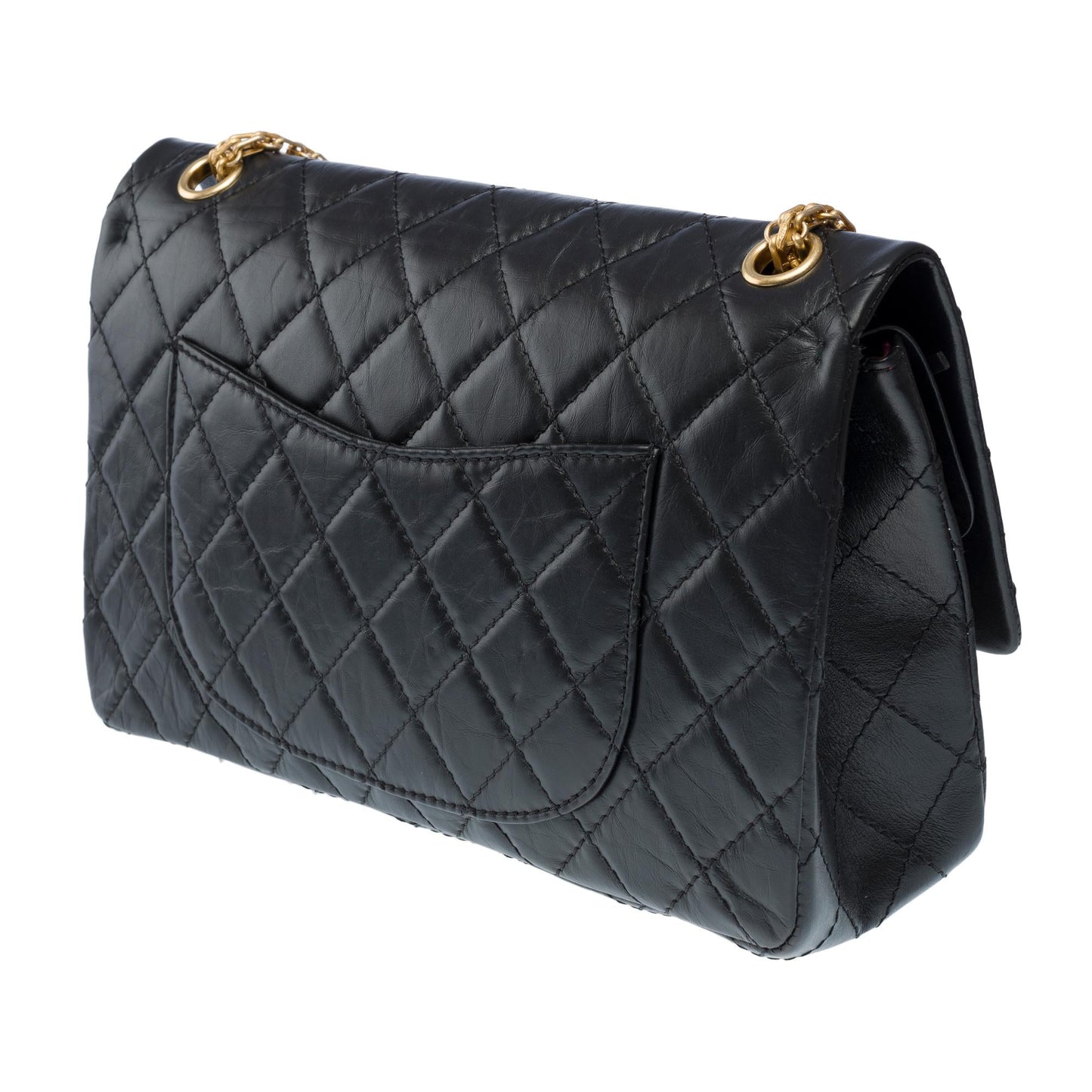 Top Quality Chanel Lucky Charms 2.55 double New shoulder bag in black quilted leather, AGHW