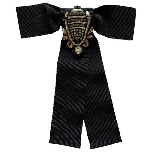 Gucci black cloth pins & brooches