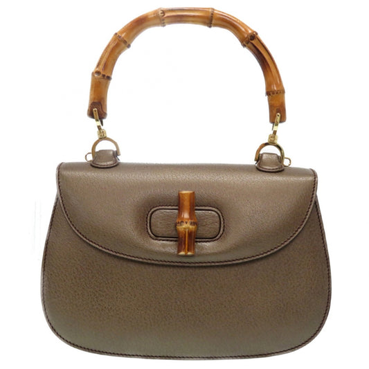 Gucci bamboo brown leather handbag