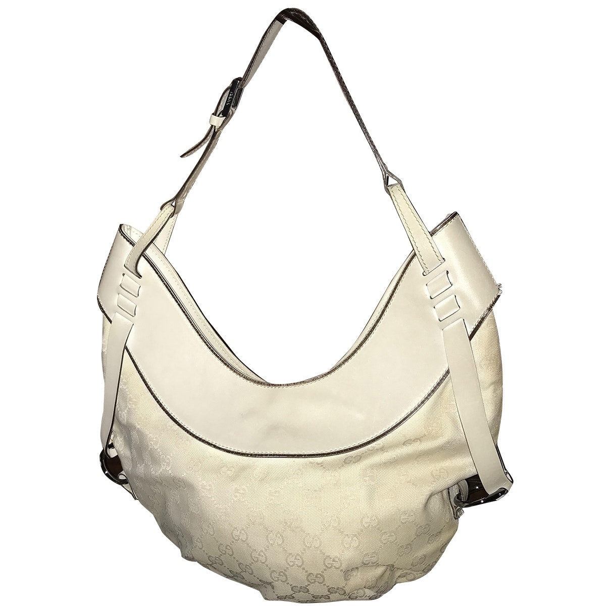Gucci white leather handbag