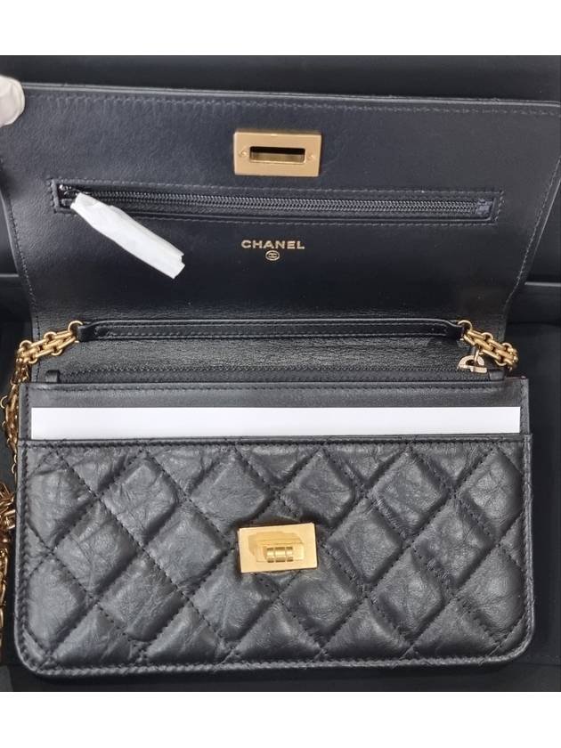 WOC Gold Hardware Vintage Calfskin Chain Cross Bag Black Chanel