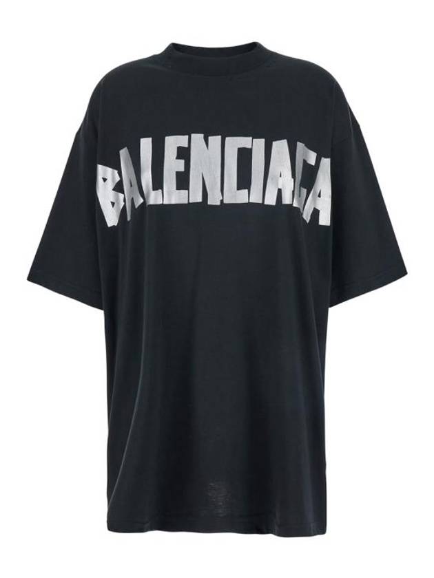 Luxury Balenciaga  Tape Type Short Sleeve T-Shirt Black