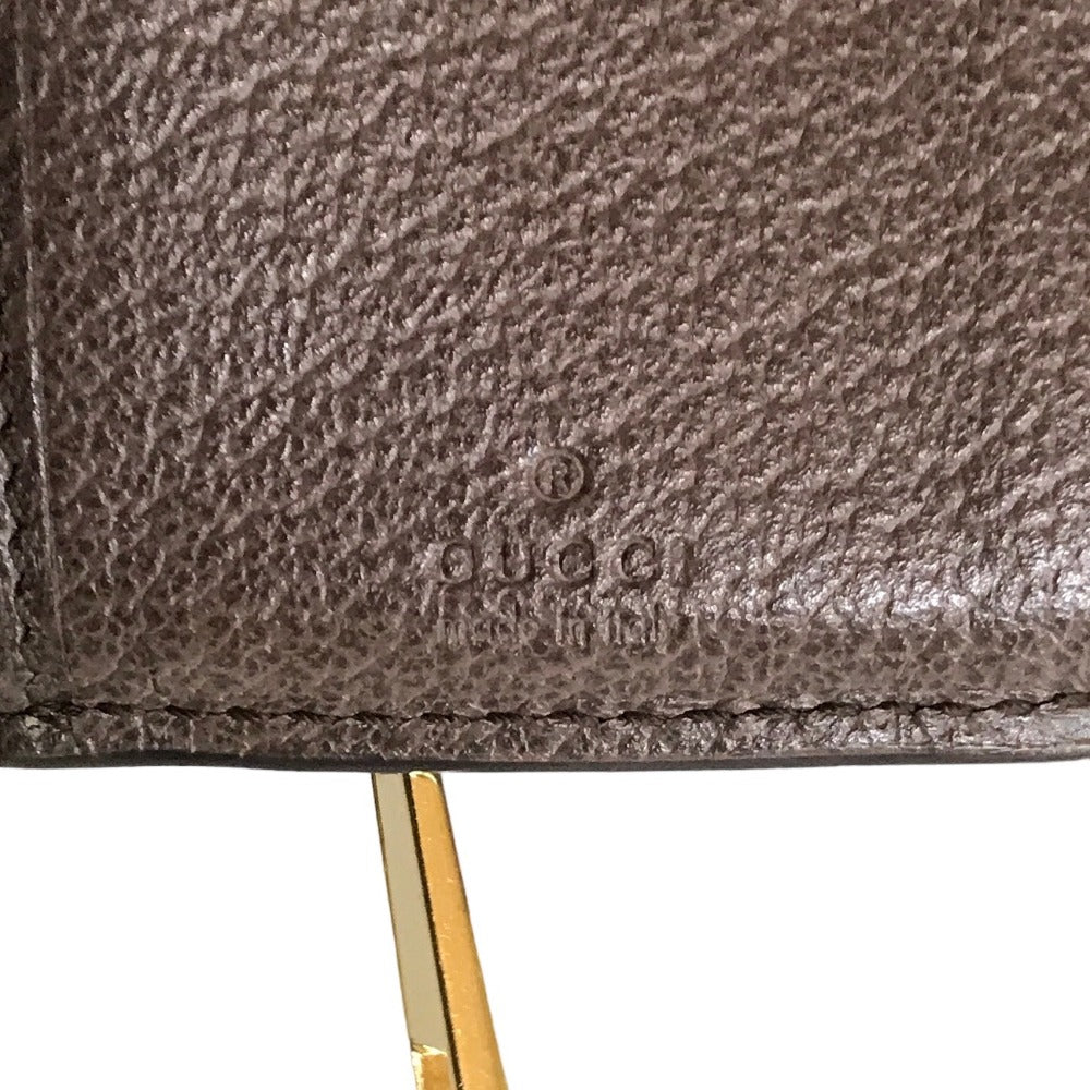 GUCCI Tri-fold wallet 644334 534563 GG Supreme Canvas Beige brown Compact wallet Ofidia Women(Unisex) Used