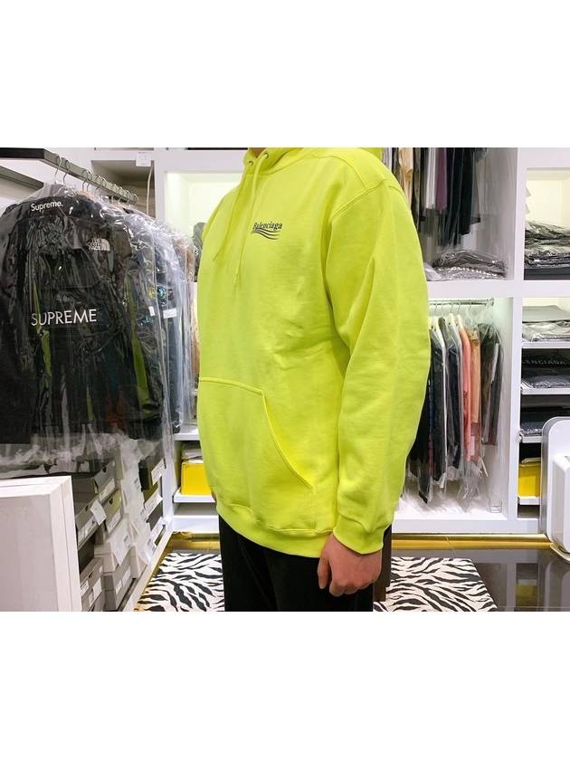 Luxury Balenciaga  Men's Political Wave Logo Hoodie Neon