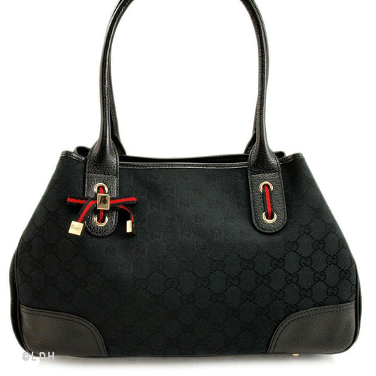 G*G Black Shopper Tote with Bow