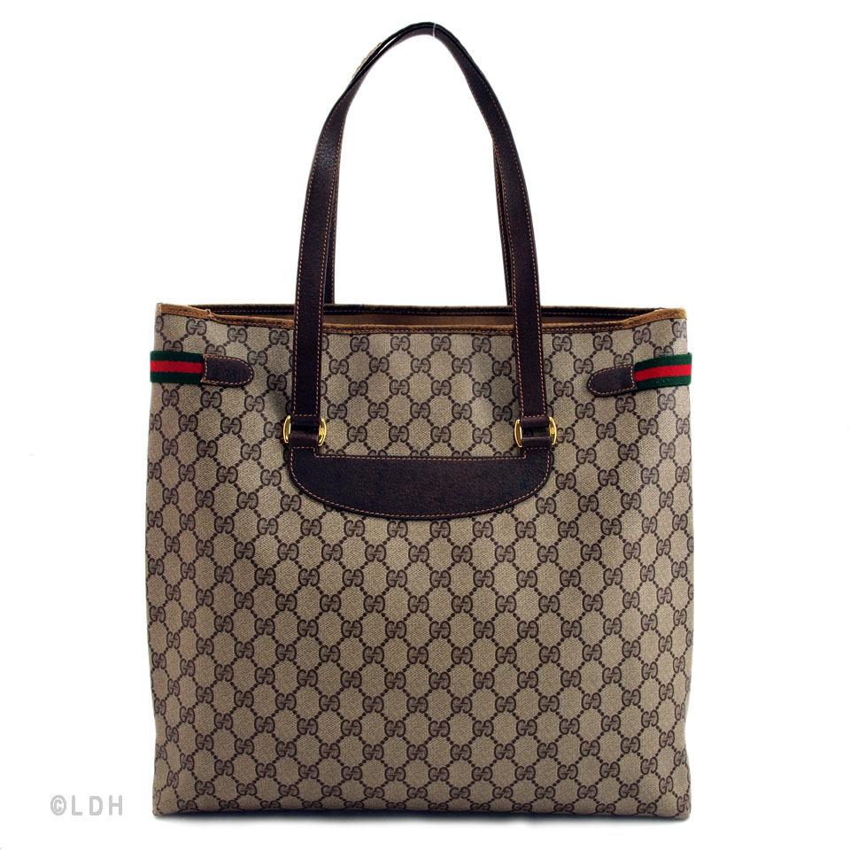 G*G Tan Vintage Shopping Tote (Indistinguishable)