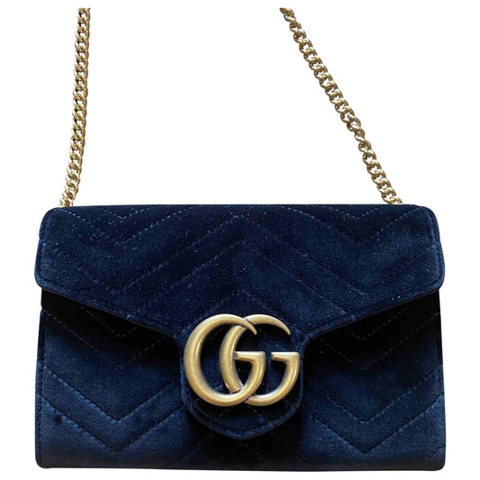 Gucci marmont black velvet handbag