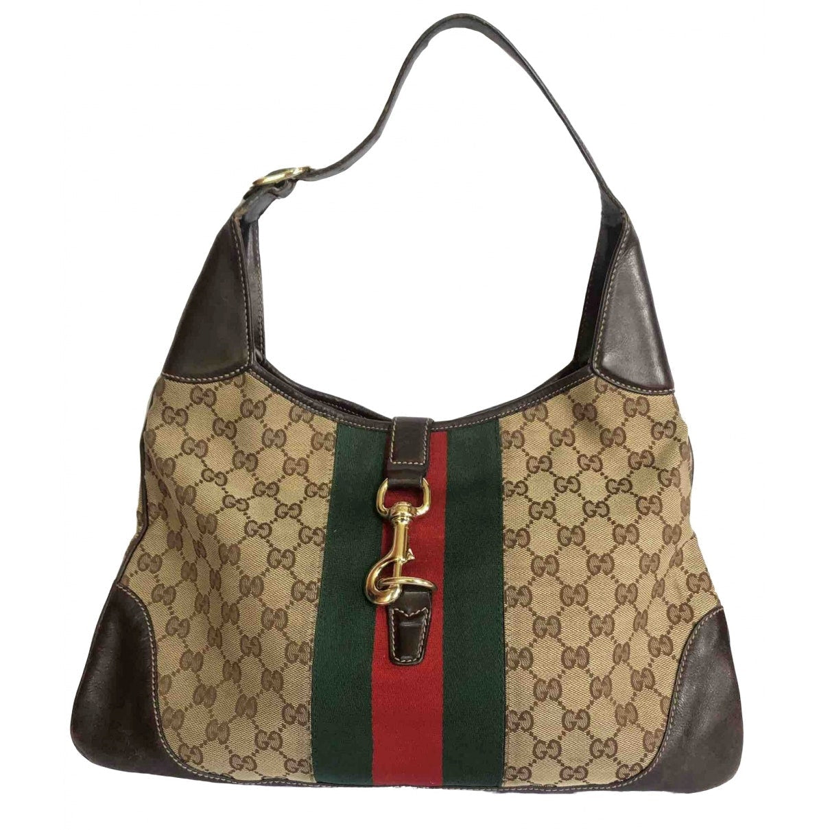 Gucci jackie vintage  brown cloth handbag