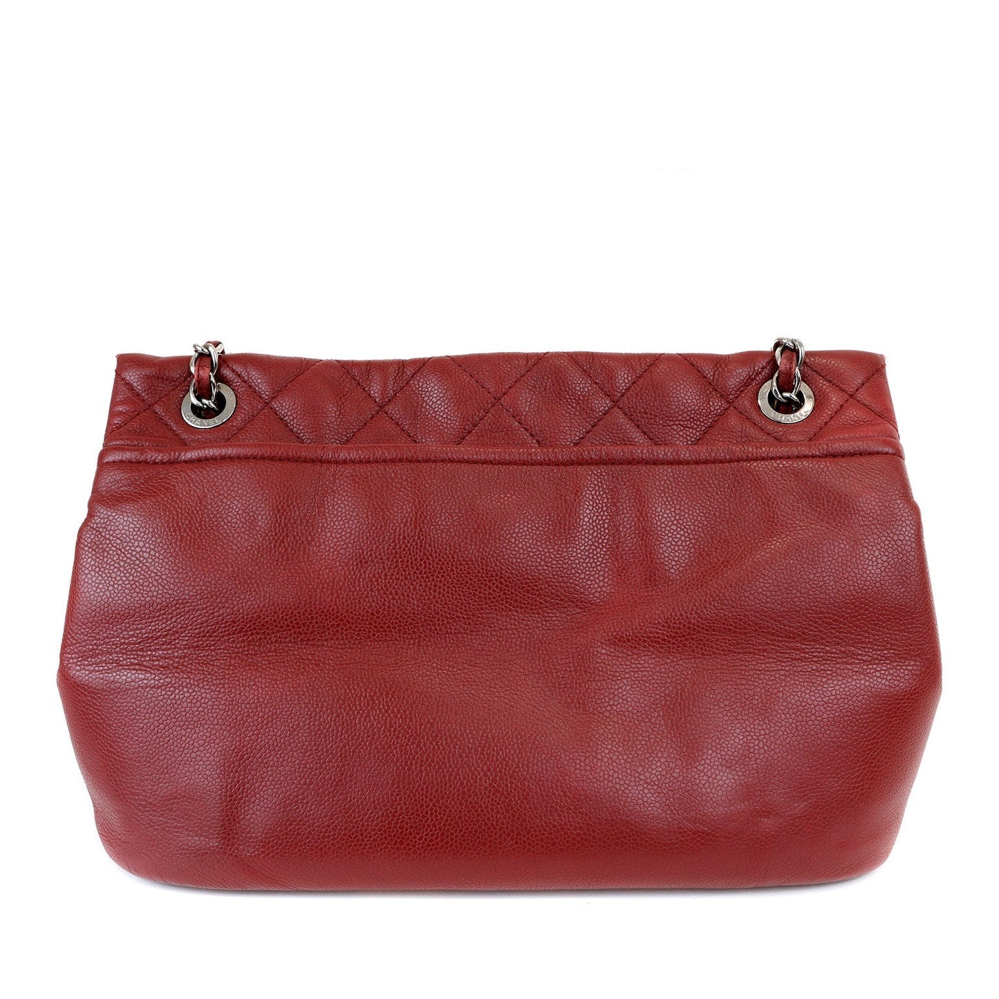 Chanel Red Caviar Leather Tote w/ Silver Hardware