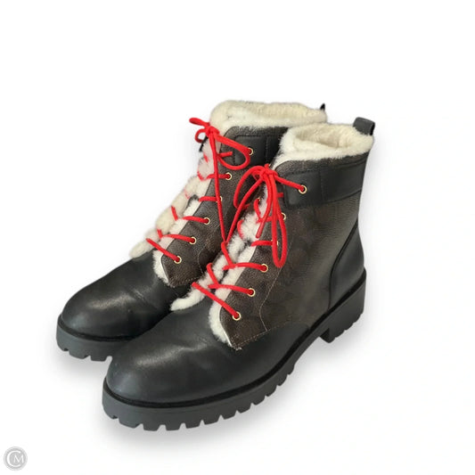 Boots Designer By Coach In Black & Brown, Size: 9.5