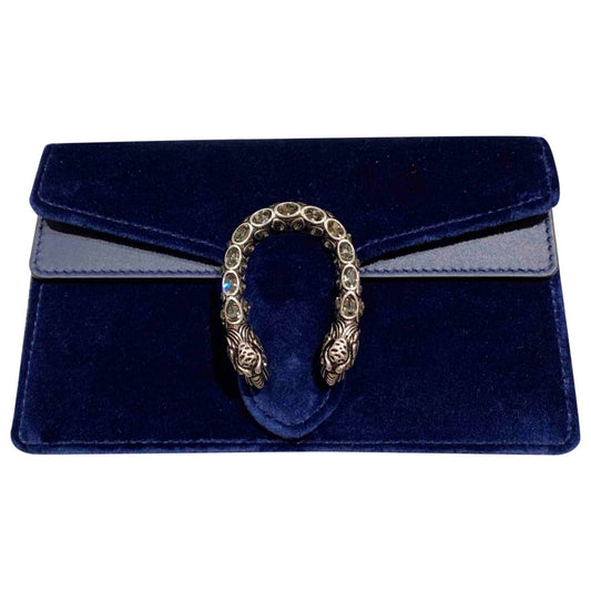 Gucci dionysus blue velvet handbag