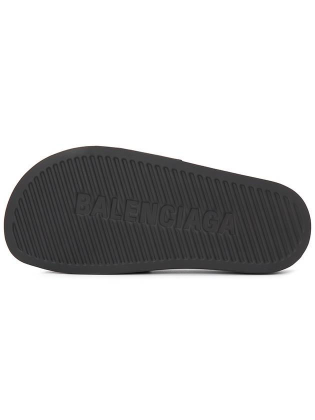 Luxury Balenciaga  Logo Slippers Black