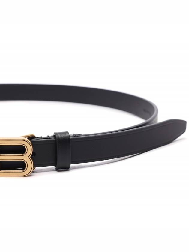 Luxury Balenciaga  Hourglass Thin Leather Belt Black
