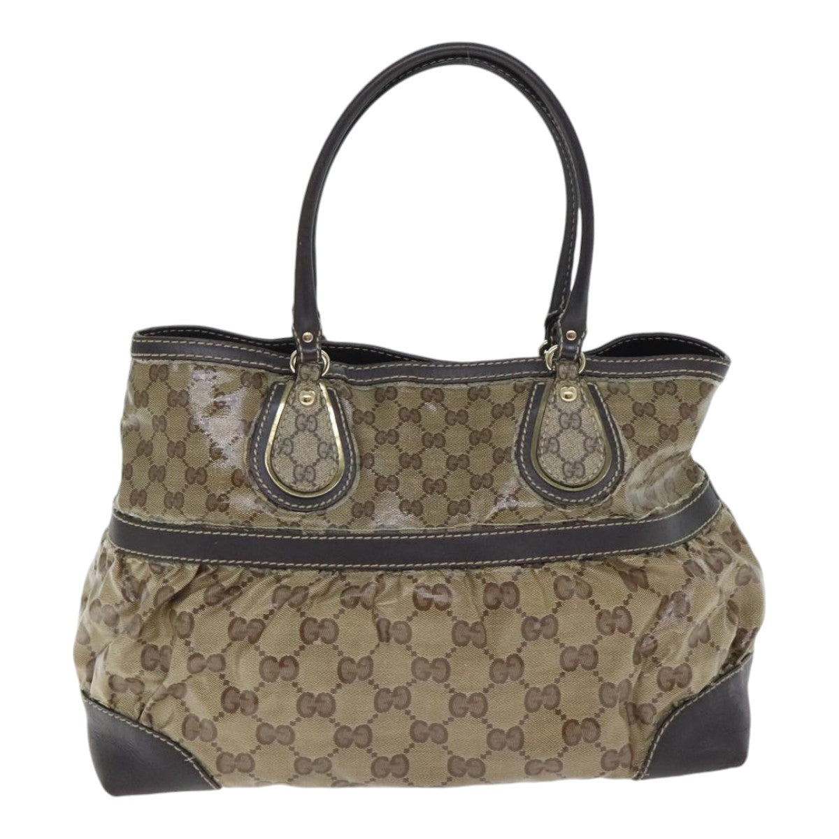 Gucci Gg Crystal Beige Canvas Tote Bag