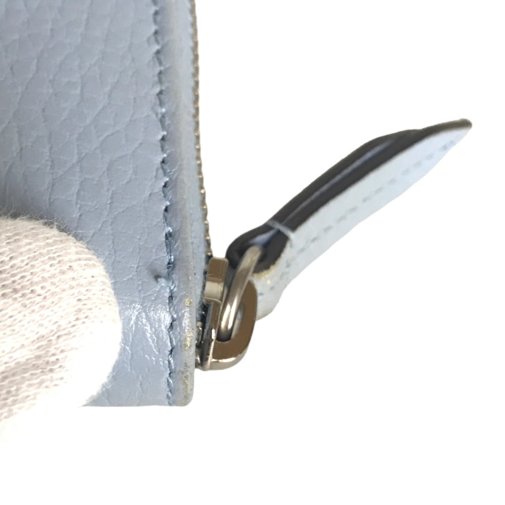 GUCCI Coin case 644412 2104 leather Light blue Compact wallet Double G Zip Around Women(Unisex) Used
