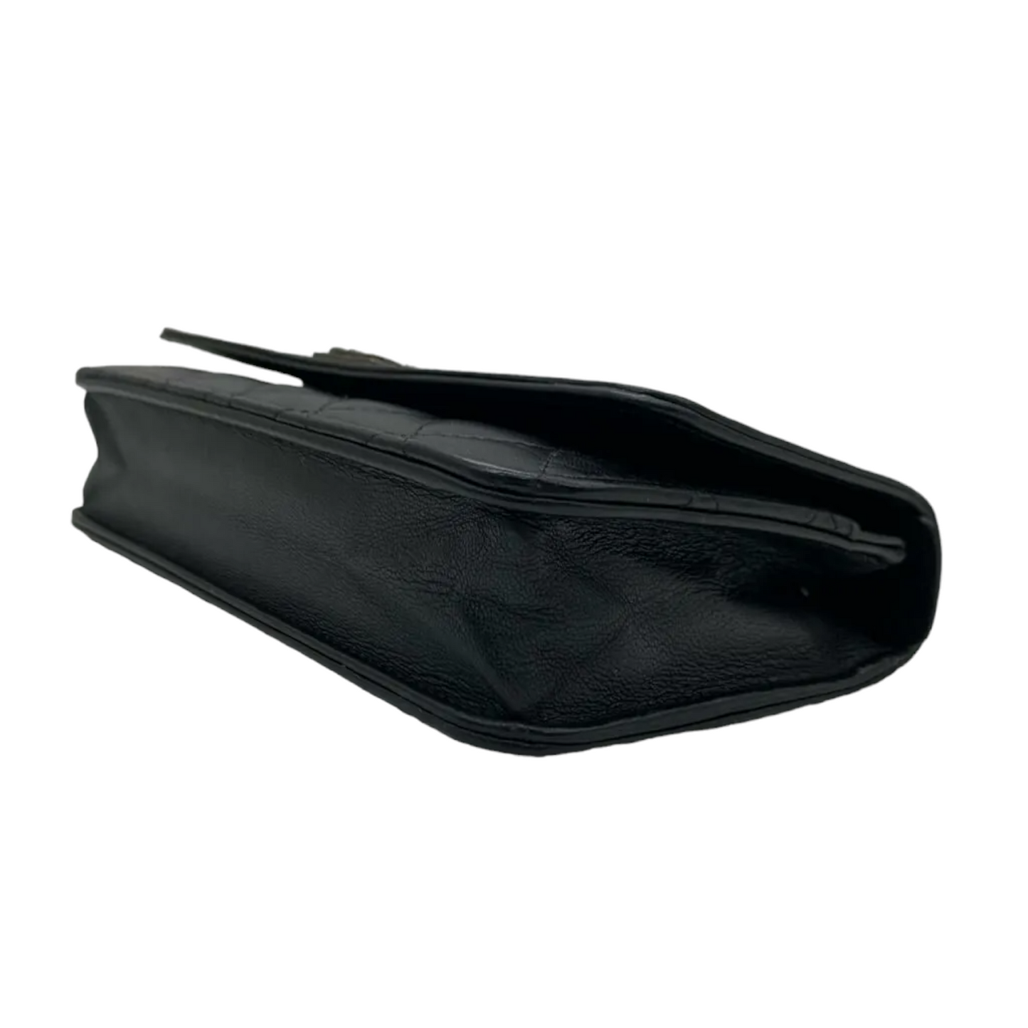 Lambskin Quilted Boy Wallet on Chain WOC Black RHW